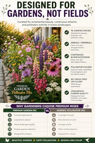 Wildflower Seeds for Pollinators Garden – Premium Pollinators™ – 16-Species Flower Mix for Bees, Butterflies & Hummingbirds – Annuals & Perennials – 1 lb Covers 2,000 Sq Ft – Paper Street Perennials® - Image 5