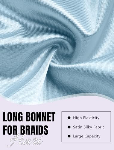 Heatless Curl Satin Bonnet for Sleeping, No Slip Sleep Bonnet with Long Curling Ribbons for Braids & Long Hair - Image 6