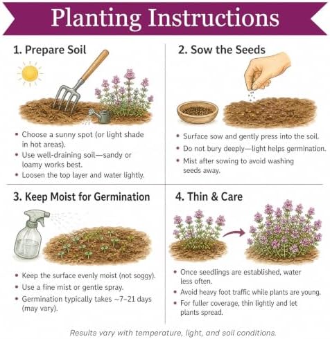 32,000+ Magic Creeping Thyme Seeds for Planting,Thymus Serpyllum - Image 6