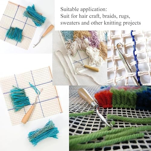 5Pcs/Sets Bent Latch Hook Crochet Hooks Hair Braiding Tools Dreadlocks Different Sizes Crocheting Weaving Needles for Hair Braiding, Rug Making and Art Crafts - Image 6