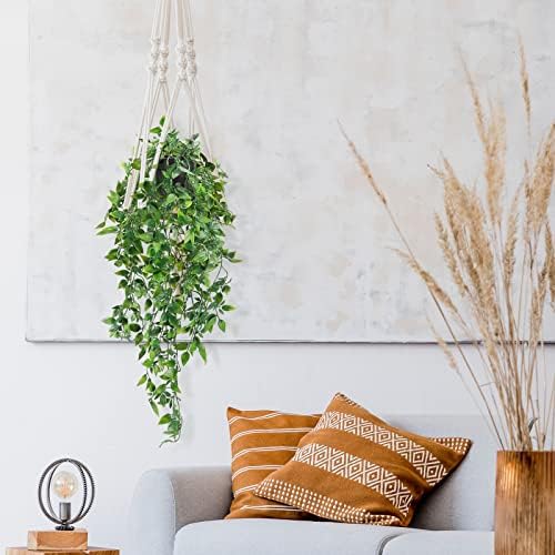 Whonline 2pcs Fake Hanging Plants, Artificial Potted Plants for Indoor Outdoor Aesthetic Office Living Room Shelf Decor - Image 6