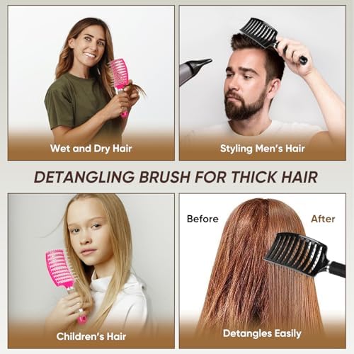 Hair Brush for Wet & Dry Hair, Detangler Brush for Women & Men - Image 4