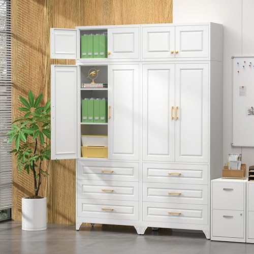 SteeLoong 90" Metal Storage Cabinet with Doors and 2 Adjustable Shelves - Image 6