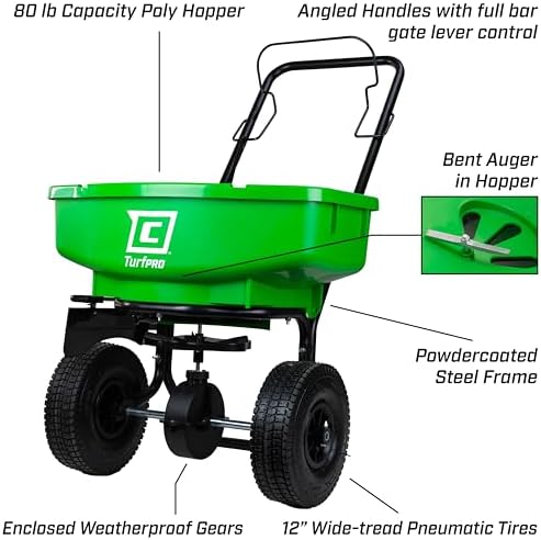 CHAPIN 89000A TurfPro 80 lb Lawn Spreader, Push, Seed and Fertilizer - Image 3
