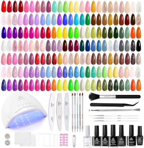 Beetles Gel Nail Polish Kit with U V Light, 100 Colors Gel Nail Kit 133 Pcs by beetlesGelPolish