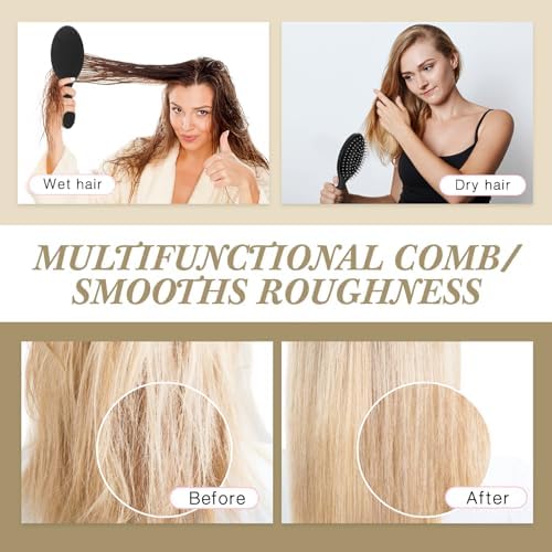 Nuenen 6 Pcs Wet Detangling Hair Brush, Dry Soft Bristle, Black - Image 5