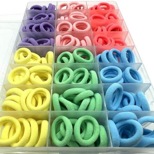 288 Pcs Toddler Hair Ties, Soft Seamless Cotton Baby Hair Ties, Multicolor Small Hair Bands for Little Girls and Kids, Elastic Hair Accessories Ponytail Holders (Bright Color) - Image 3