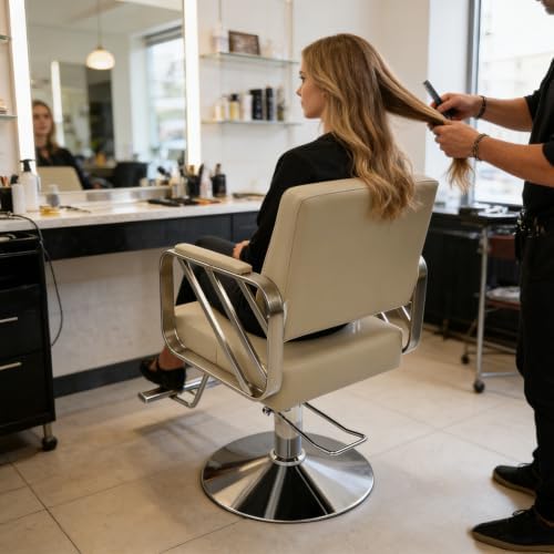 Barber Salon Chair, Multi-Function Beauty Spa Hair Styling Salon Chair Height Adjustable, 360° Swivel Styling Barber Chairs for Barber Shops Homes Spas - Image 4