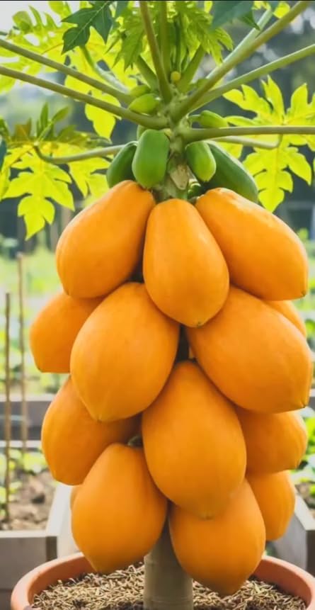 Red Lady Dwarf Papaya Live Tree – Carica Papaya – Tropical Fruit Plant – 1–2 Ft Tall – Sweet Papaya Tree – Exotic Garden & Container Plant by Japanese+Maples+and+Evergreens
