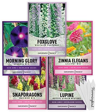 Gardeners Basics Hummingbird Garden Flower Seeds for Planting, 5 Varieties by GardenersBasics