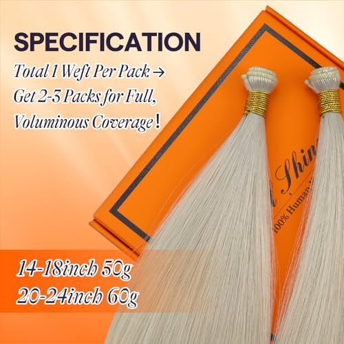 Full Shine Genius Weft Sew In Hair Extensions Human Hair 16 Inch 50g - Image 4