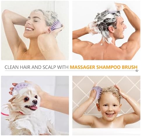 Sndyi Scalp Massager Shampoo Brush, Scalp Scrubber with Soft Silicone Bristles, Scalp Exfoliator for Dandruff Removal, Scalp Massager for Hair Growth, Wet Dry Hair Brush for Scalp Care, Taro Purple - Image 5