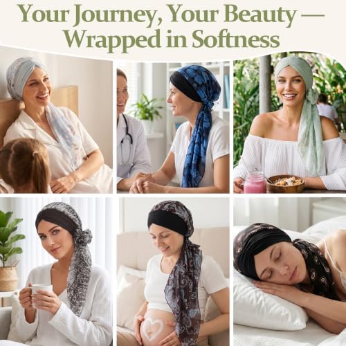 Ababalaya Satin Lined Head Wrap Chemo Headwear for Women - Image 7