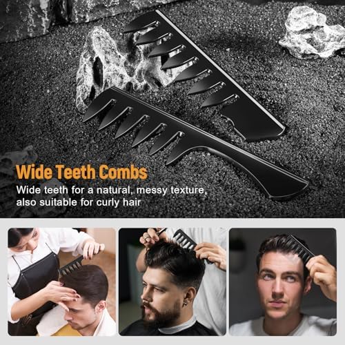 Stylemate Men's Hair Styling Combs and Brush Set - Roller Brush for Adding Volume, Pompadour, Slicked-back, Fauxhawk, Undercut Styling Combs - Image 6
