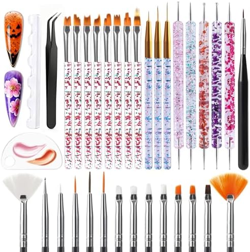 Artdone 34pcs Nail Art Brushes, Nail Art Tool Set, Dotting Tools by Artdone