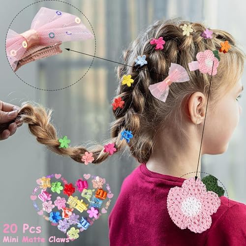 882Pcs Hair Accessories for Girls Elastic Ties Clips Kit Colored - Image 3