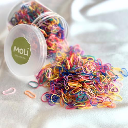 1500 PCS Toddler Baby Infant Mini Thin Gentle Hair Elastics Ties Soft Rubber Bands for Thin Fine Hair Baby Girl (SingleColor - Black) - Image 4