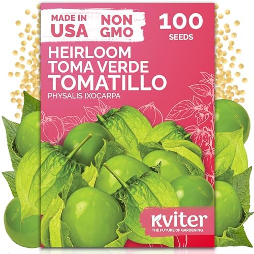 100 Toma Verde Tomatillo Heirloom Vegetable Seeds, Physalis Ixocarpa by KVITER