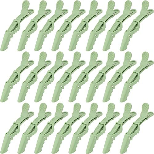 Ondder 24 Pack Alligator Hair Styling Clips - Large Green Hair Clips for Styling, Sectioning, Professional Salon Use by Ondder
