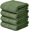 JML Pack of 4 Large Bath Towels, 30"x60", Olive-Green by JML