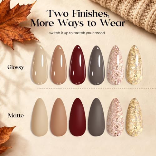 Beetles Fall Gel Nail Polish Set, 20 Colors Warm Mist Gel Polish - Image 4