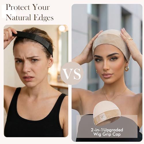 Velvet Non Slip Wig Grip Cap for Women, Modal Cotton, 1 Pack - Image 6