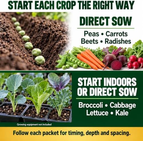 Gardeners Basics Fall Vegetable Seeds for Planting, 8 Heirloom Varieties - Image 5