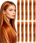 10 Pcs Orange Hair Extensions Clip-in, Raccoon Tail Hair Accessories 22 In by Olldag