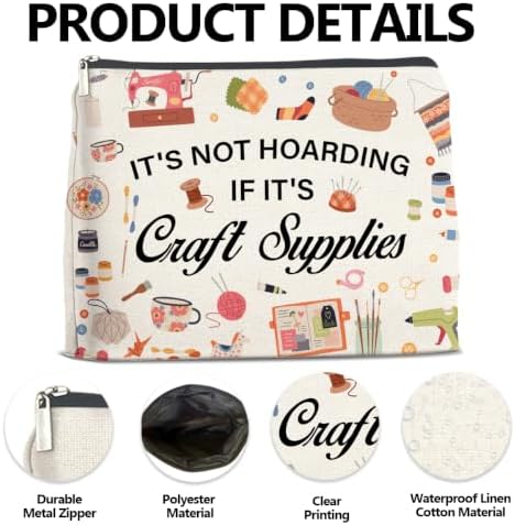 LyoGao Crafting Makeup Bag, Crafting Lover Gifts Cosmetic Bag for Women - Image 3