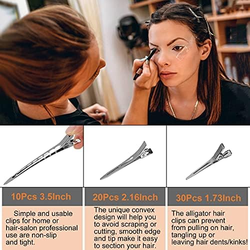 HiJeaton Metal Duckbill Hair Clips for Women Styling Curl Silver Rollers - Image 5
