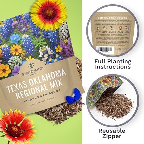 Texas Oklahoma Wildflower Seeds Mixture - Bulk 1 Ounce Packet - Over 15,000 Native Seeds - Open Pollinated and Non GMO - Image 5