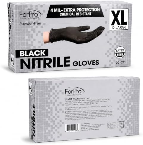 ForPro Disposable Nitrile Gloves, Chemical Resistant, Powder-Free, Latex-Free, Non-Sterile, Food Safe, 4 Mil - Image 2