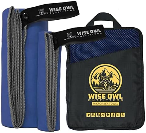 Wise Owl Outfitters Microfiber Camping Towel - Quick Dry Towel for Travel, Backpacking, Hiking, Beach, Gym & Yoga - Compact, Fast Drying & Lightweight by WiseOwlOutfitters