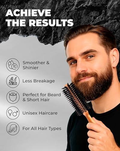 Bossman Men's Boar & Nylon Bristle Hair & Beard Brush - For Wet & Dry Use - Image 4