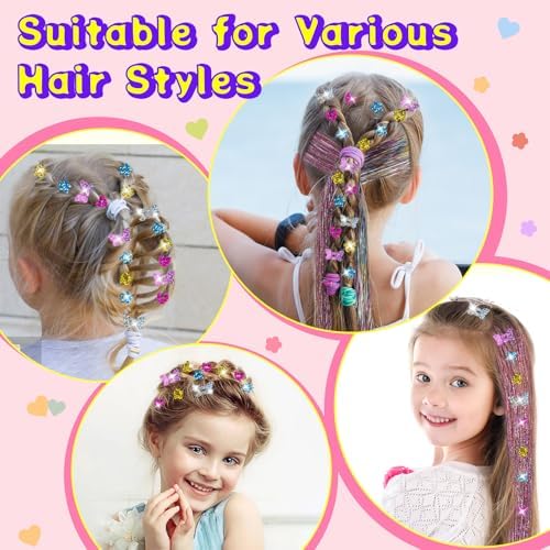 AOSITE 200PCS Girls Hair Glitter Patch-No Stamper Tool, Girl Birthday Gift - Image 3