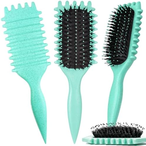 1 PCS Curly Hair Brush, Curl Defining Brush (Green) - Image 3
