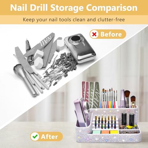 CGBE Nail Drill Holder, 28 Holes Nail Drill Bit Holder - Bling dz-White - Image 4