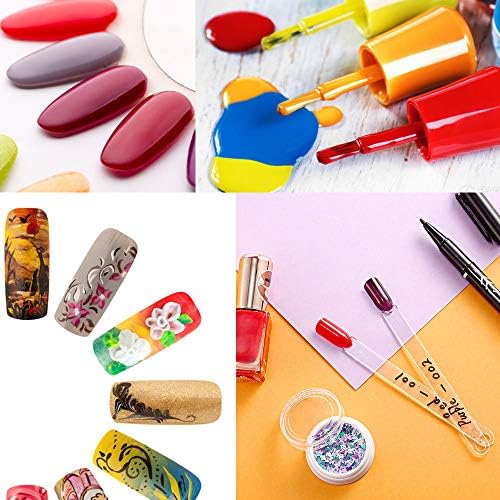 150 Pcs Clear Nail Swatch Sticks with Ring, Fan Shape Nail Art Polish Display Tips, False Nail Sample Sticks, Nail Practice Color Display, Transparent Polish Board for Nails - Image 4