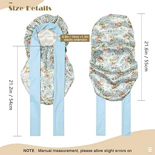 AWAYTR Kids Bonnets for Girls - Satin Long Hair Braid Bonnet for Sleeping - Image 2