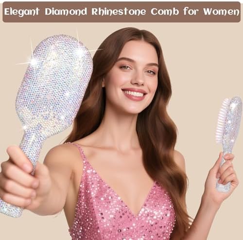 Sparkly Detangling Hair Brush for Women, Gentle for Curly & Thick Hair - Image 6