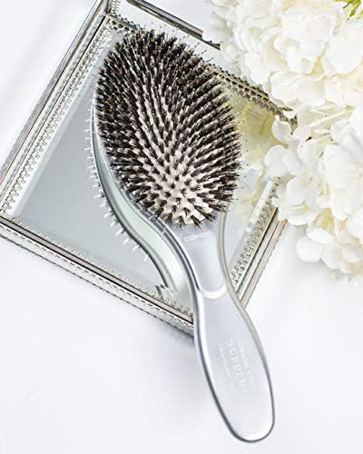 Olivia Garden Ceramic + Ion Supreme Styler Cushion Paddle Brush - Boar & Ionic for Shine, Frizz Control & Smoother Hair - Image 6