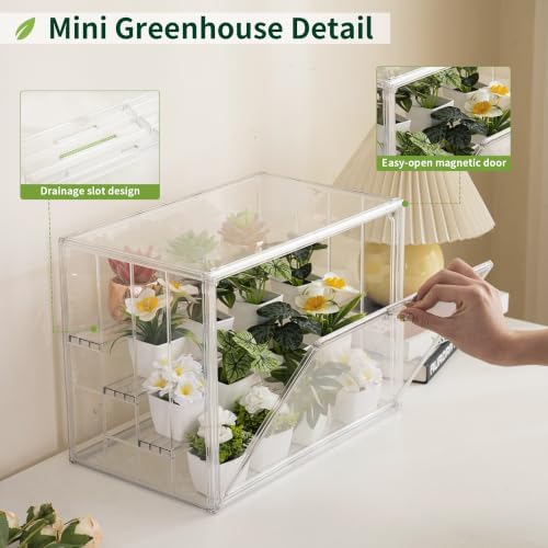 Mini Greenhouse Indoor with Magnetic Door, M-4tier-1pcs - Image 5