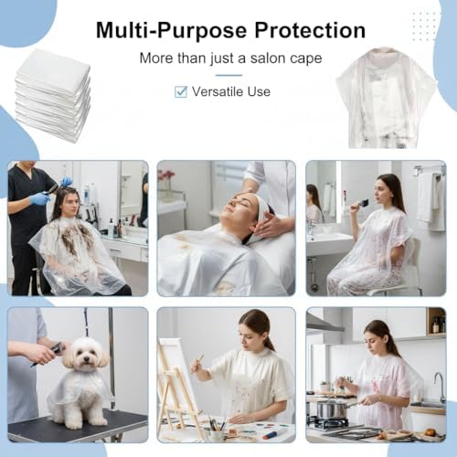 50 Pcs Disposable Hair Salon Capes, 35.4×51.2 Inches Waterproof Hairdressing Cape for Hair Stylist - Image 5