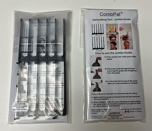 Scissor Clipper Over Comb - Barber Hair Cutting Tool with Jumbo Guide for DIY Home Haircuts (Black) - Image 6