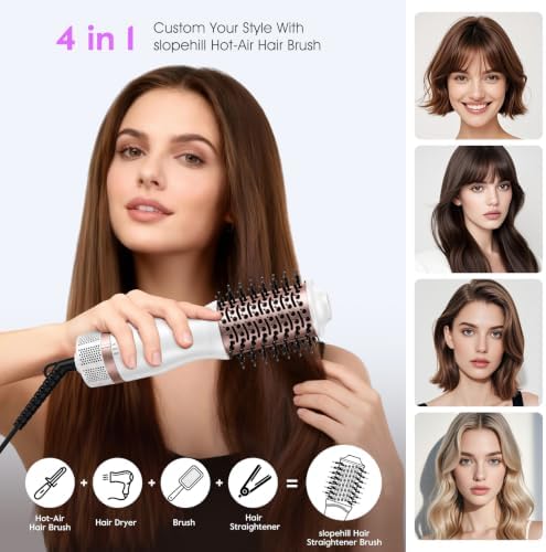 slopehill Mini Travel Blow Dryer Brush, Dual Voltage Hair Dryer Brush 1000W - Image 3
