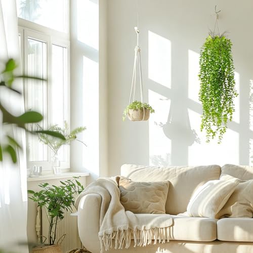 4 Pack Fake Hanging Plants, 38" Artificial Hanging Eucalyptus Plants Greenery Vines UV Resistant Faux Trailing Plants for Indoor Outdoor Wall Shelf Porch Boho Home Patio Decor(4PCS Green) - Image 6