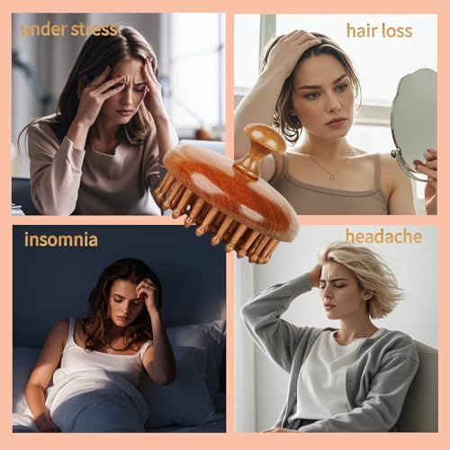 Fine teeth wood comb | wooden scalp massager hair growth - Image 5