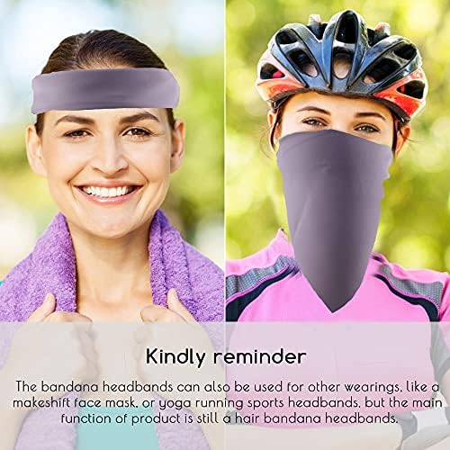TOBATOBA Bandana Headband for Women Hair Scarf Headbands, 5 Pcs Solid Hair Bandanas Scarf for women Chiffon Head Kerchief Head bands Fashion Boho Hairbands for Women Girls - Image 6