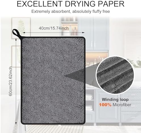 Shiny Shower Cleaning Wipes, Drying Towels, Shower Doors Wipes Drying Towels,16 * 24" Streak Free Glass Window Car Mirror Super Absorben Microfiber Cleaning Cloths (1pc grey16*24") - Image 3