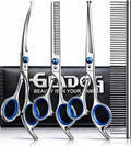 GLADOG Professional 5 in 1 Dog Grooming Scissors Set with Safety Round Tips, Sharp and Heavy-duty Pet Grooming Shears for Cats by GLADOG